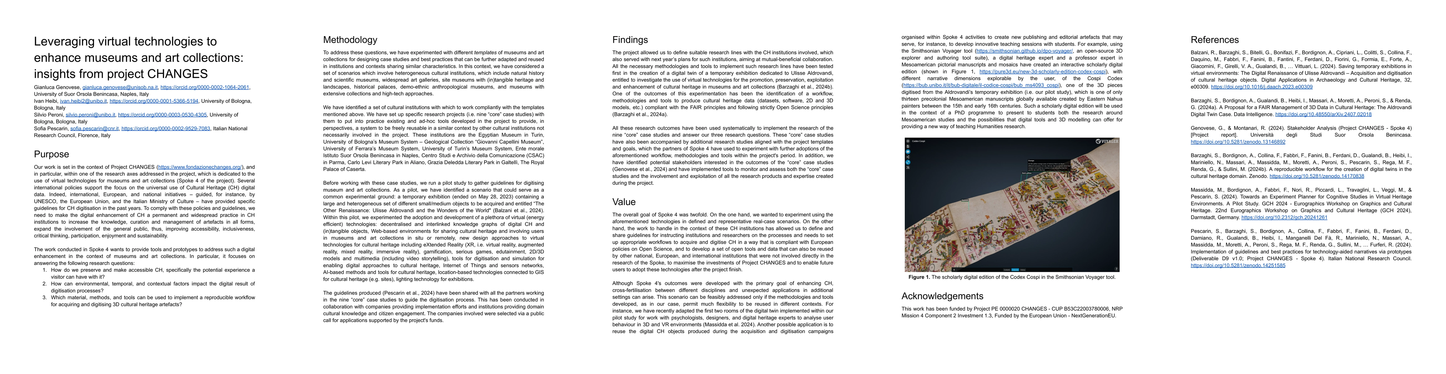 Thumbnail for Leveraging virtual technologies to enhance museums and art collections:
  insights from project CHANGES