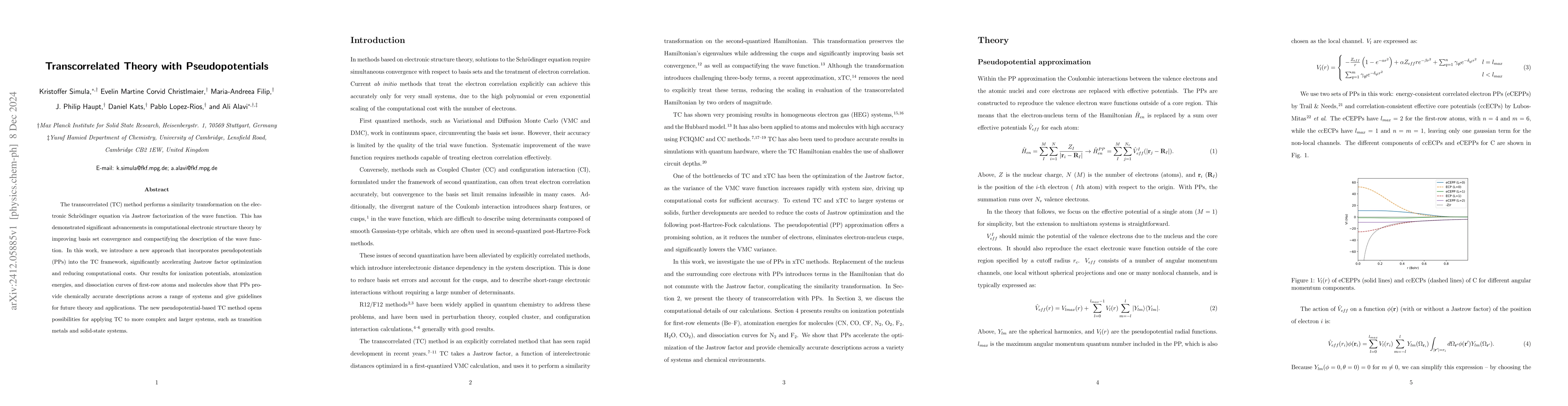 Thumbnail for Transcorrelated Theory with Pseudopotentials