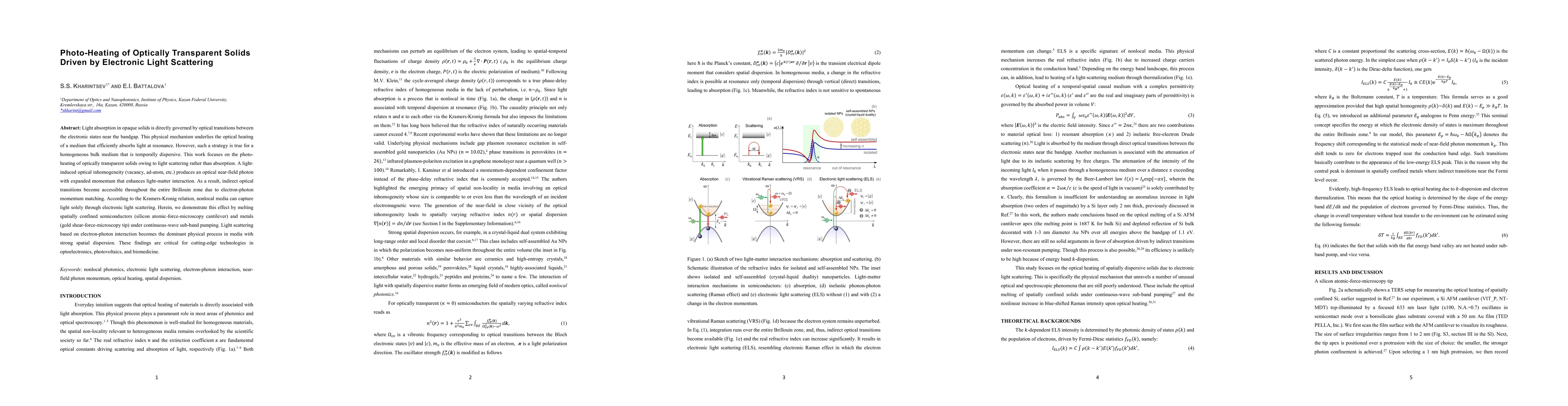 Thumbnail for Electronic Light Scattering Drives Optical Heating of Nonlocal Media