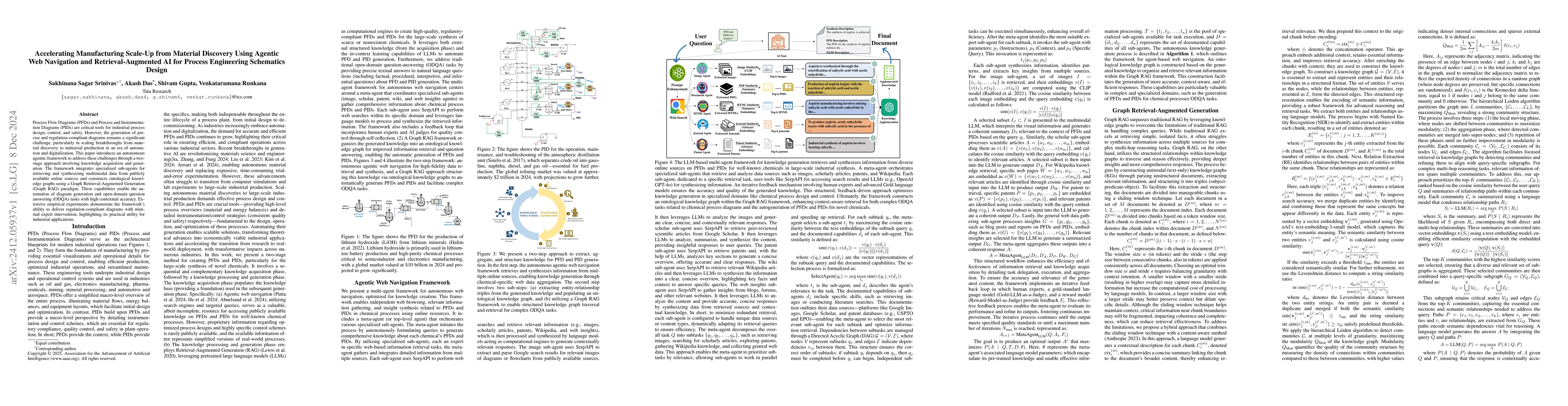 Thumbnail for Accelerating Manufacturing Scale-Up from Material Discovery Using
  Agentic Web Navigation and Retrieval-Augmented AI for Process Engineering
  Schematics Design