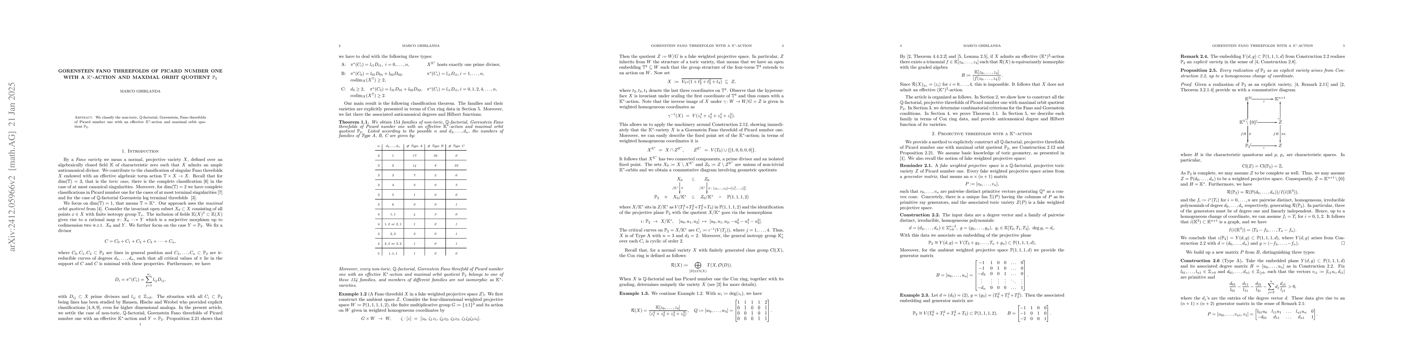 Thumbnail for Gorenstein Fano threefolds of Picard number one with a
  $\mathbb{K}^*$-action and maximal orbit quotient $\mathbb{P}_2$