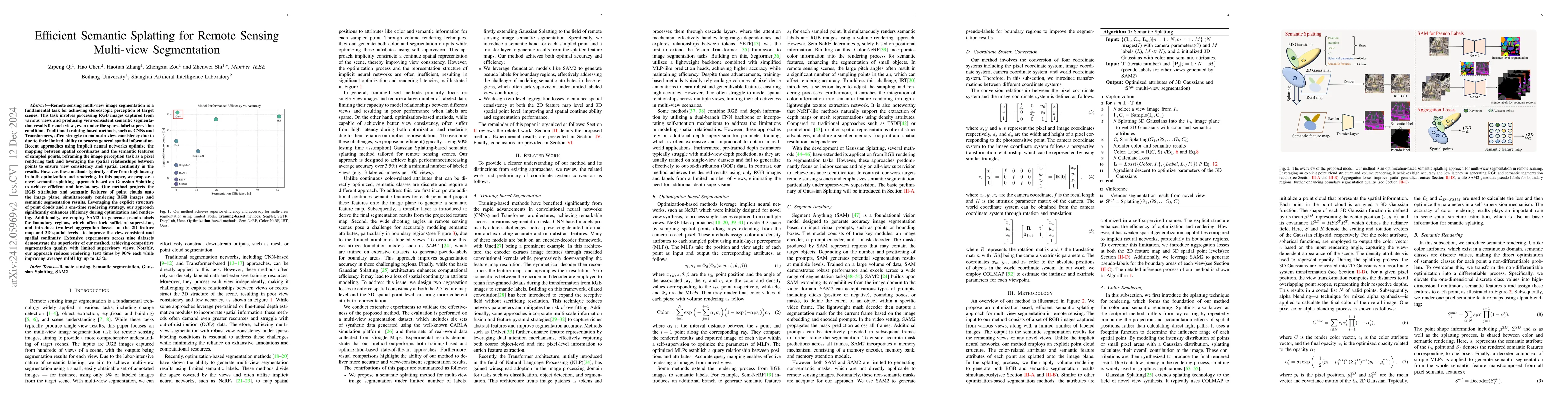 Thumbnail for Efficient Semantic Splatting for Remote Sensing Multi-view Segmentation