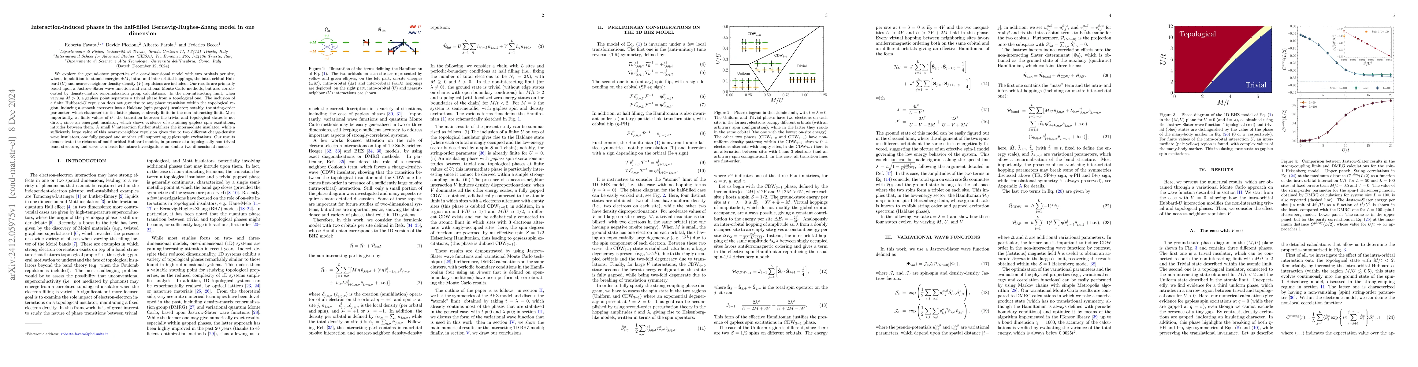 Thumbnail for Interaction-induced phases in the half-filled Bernevig-Hughes-Zhang
  model in one dimension
