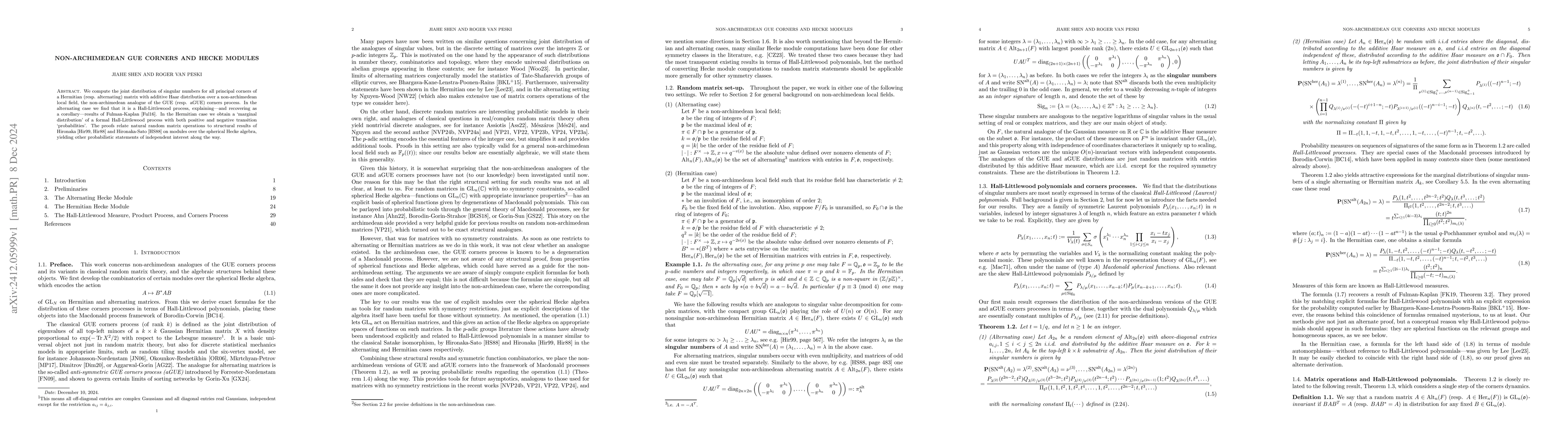Thumbnail for Non-Archimedean GUE corners and Hecke modules