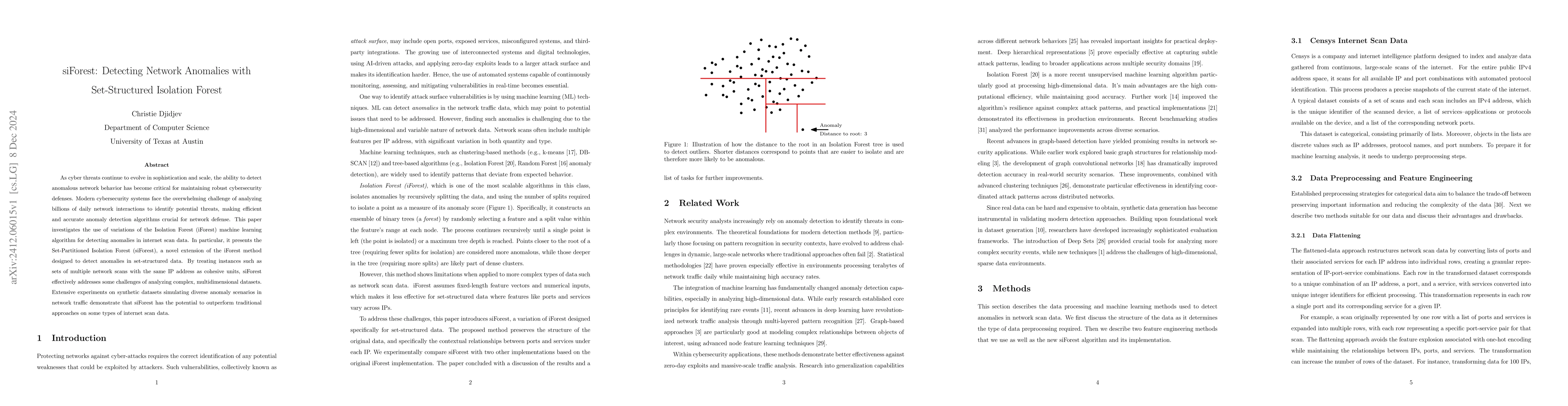 Thumbnail for siForest: Detecting Network Anomalies with Set-Structured Isolation
  Forest