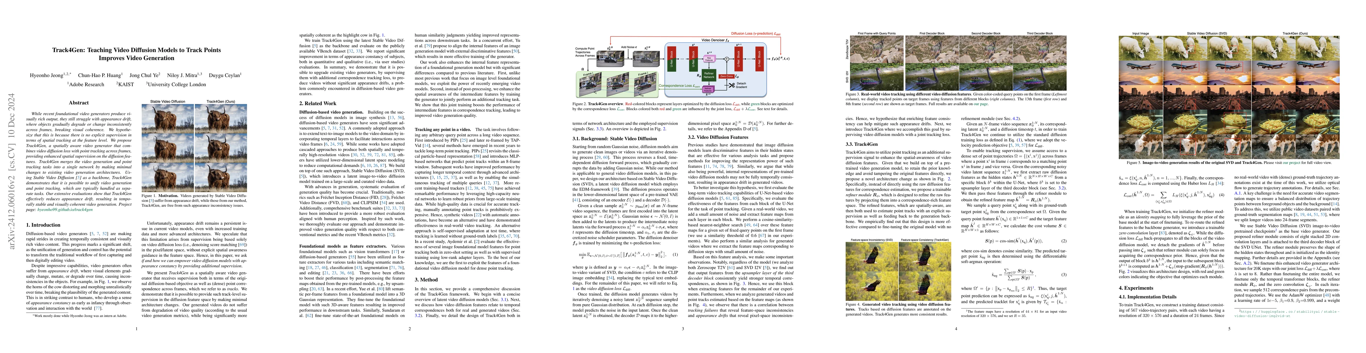 Thumbnail for Track4Gen: Teaching Video Diffusion Models to Track Points Improves
  Video Generation