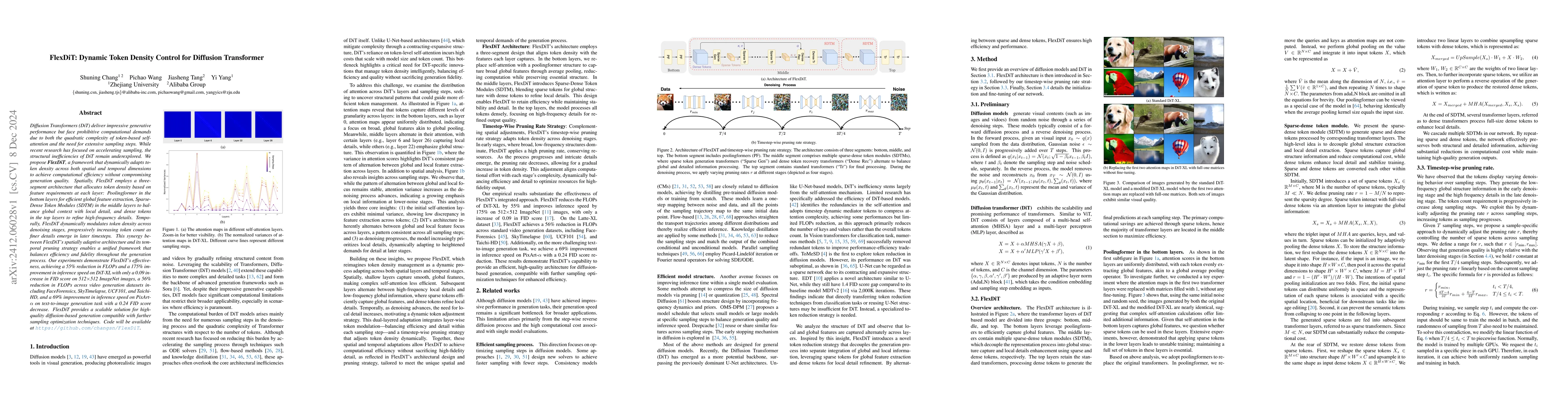 Thumbnail for FlexDiT: Dynamic Token Density Control for Diffusion Transformer
