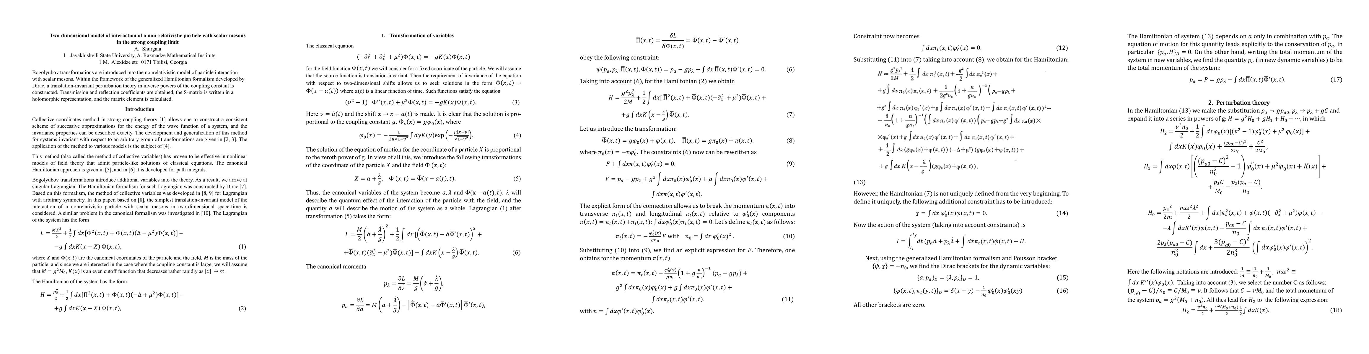 Thumbnail for Two-dimensional model of interaction of a non-relativistic particle with
  scalar mesons in the strong coupling limit