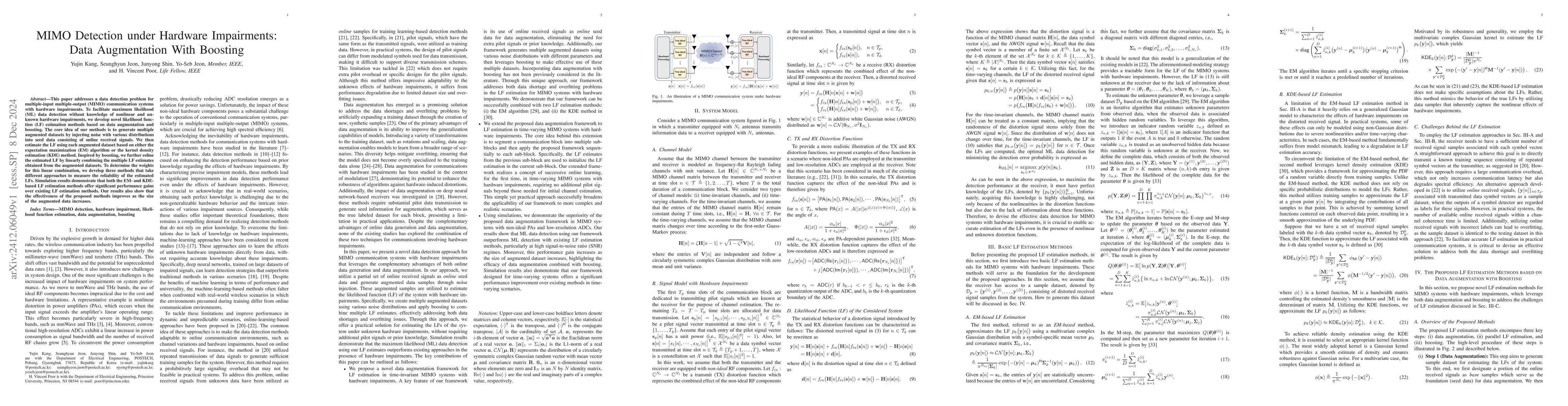 Thumbnail for MIMO Detection under Hardware Impairments: Data Augmentation With
  Boosting