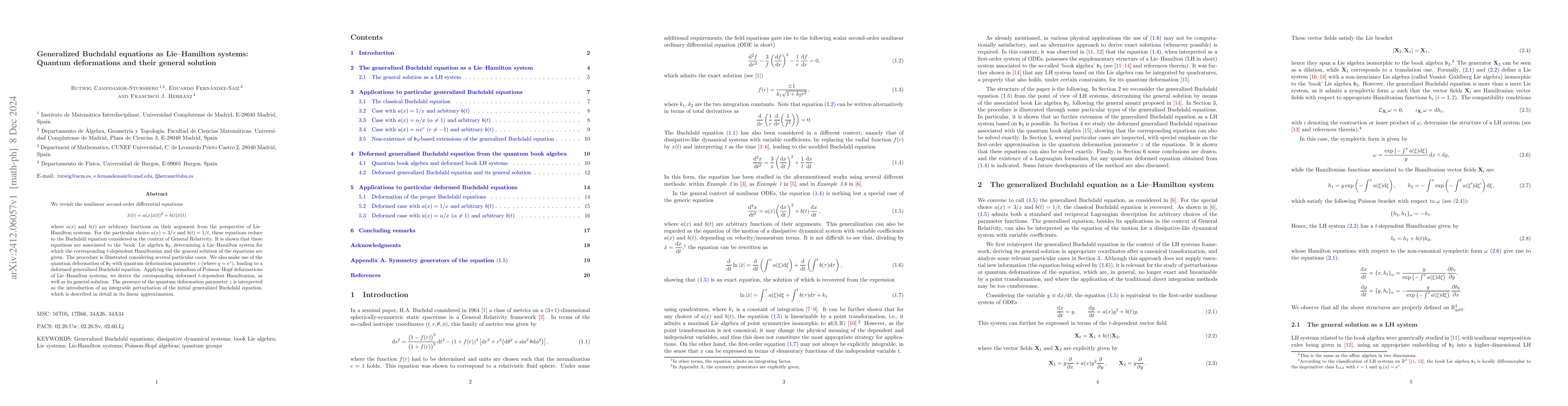 Thumbnail for Generalized Buchdahl equations as Lie-Hamilton systems: Quantum
  deformations and their general solution