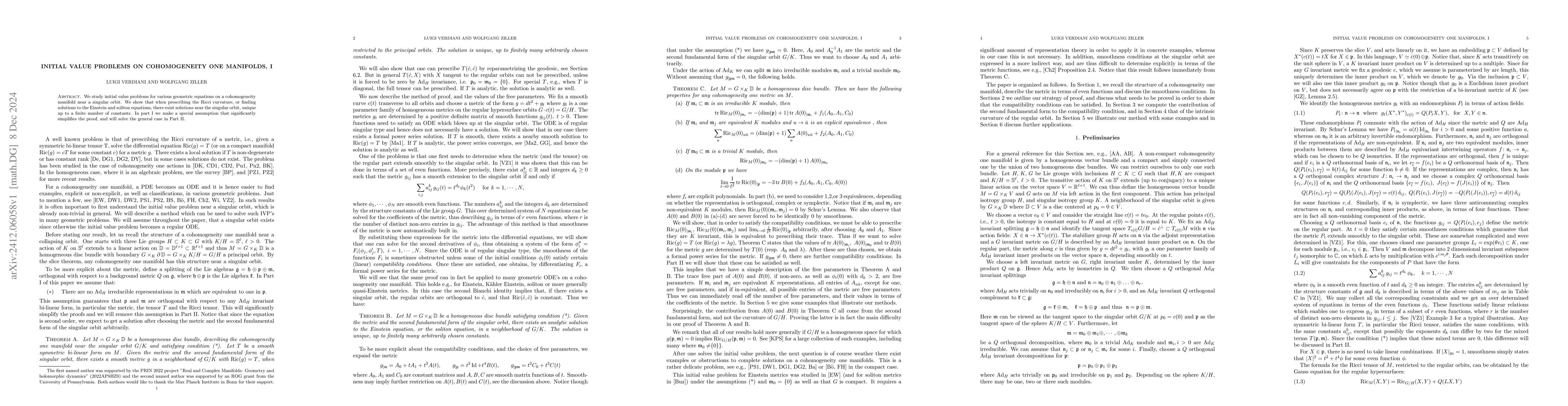 Thumbnail for Initial value problems on cohomogeneity one manifolds, I