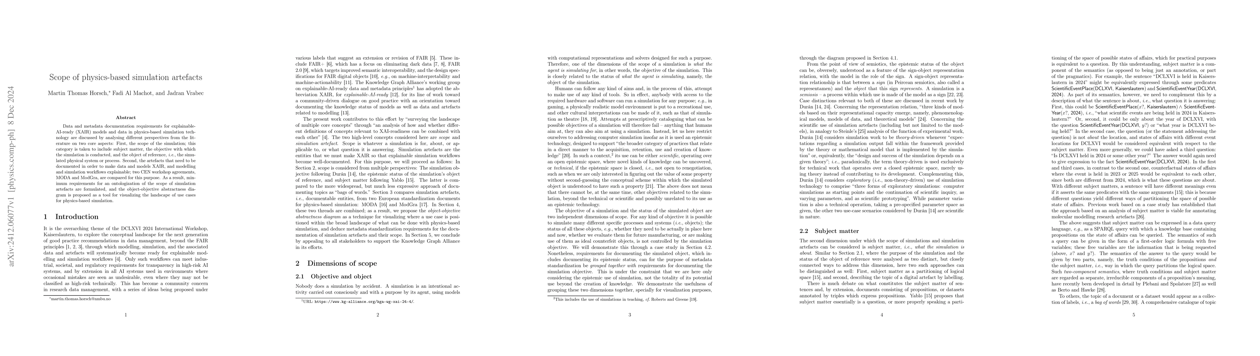 Thumbnail for Scope of physics-based simulation artefacts