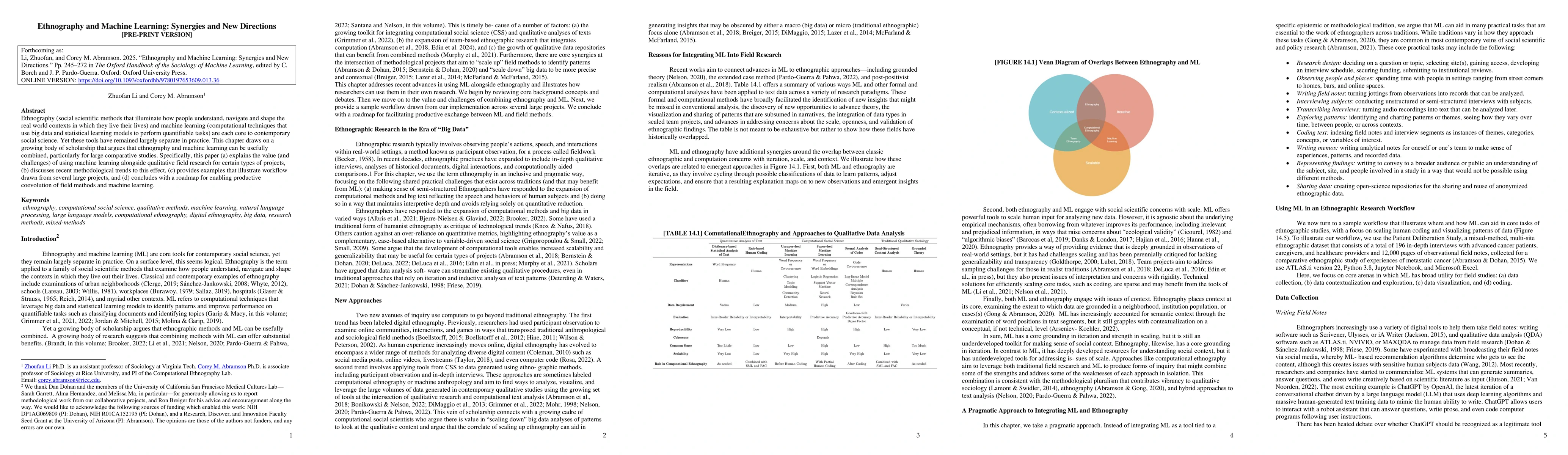 Thumbnail for Ethnography and Machine Learning: Synergies and New Directions