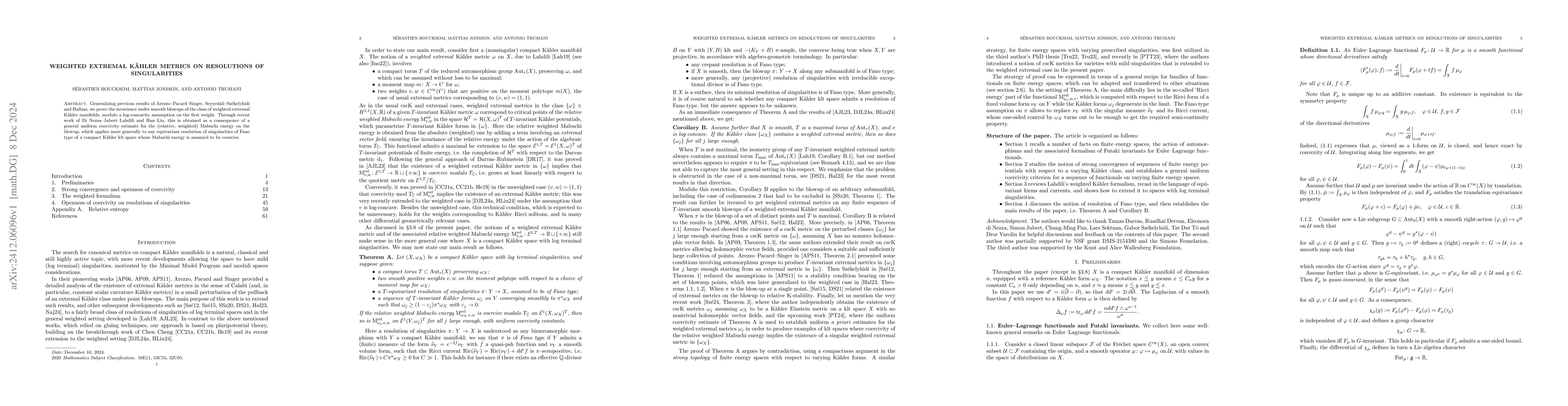 Thumbnail for Weighted extremal Kähler metrics on resolutions of singularities