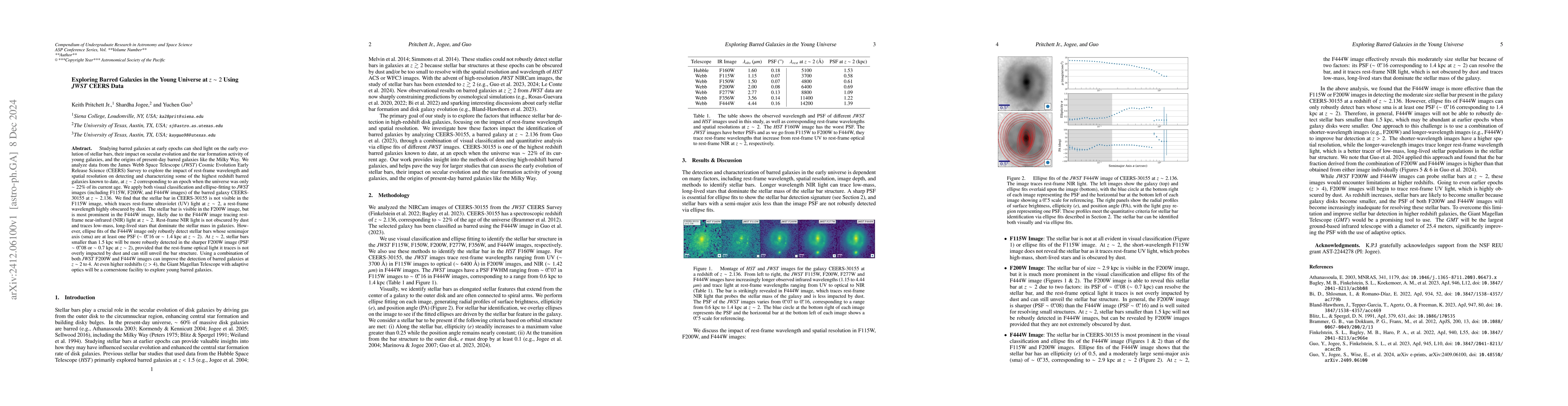 Thumbnail for Exploring Barred Galaxies in the Young Universe at $z\sim$2 Using
  $\textit{JWST}$ CEERS Data