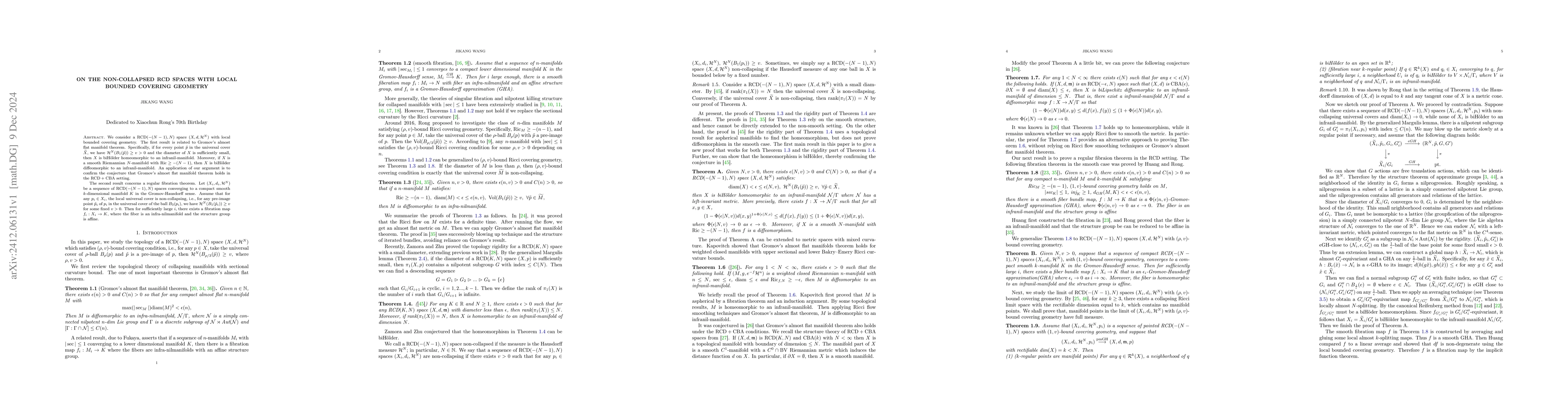 Thumbnail for On the non-collapsed RCD spaces with local bounded covering geometry