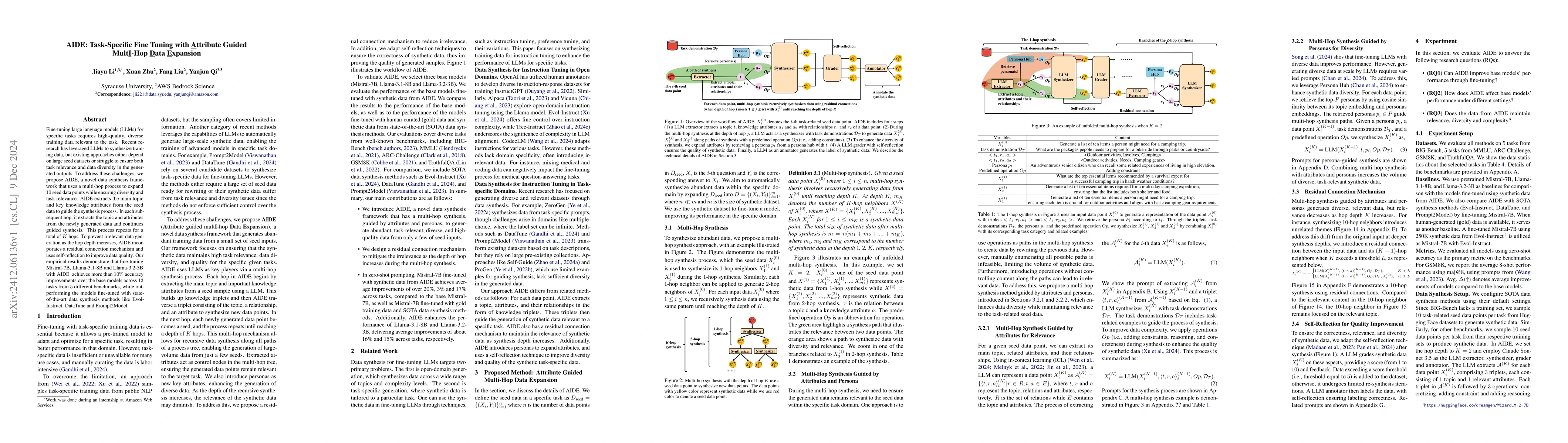 Thumbnail for AIDE: Task-Specific Fine Tuning with Attribute Guided Multi-Hop Data
  Expansion