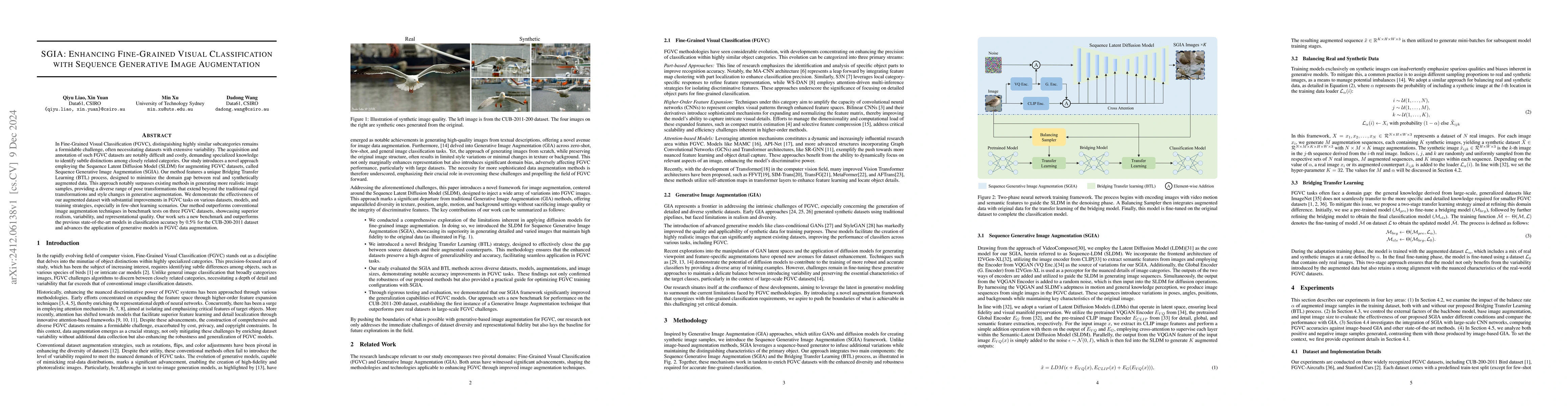 Thumbnail for SGIA: Enhancing Fine-Grained Visual Classification with Sequence
  Generative Image Augmentation