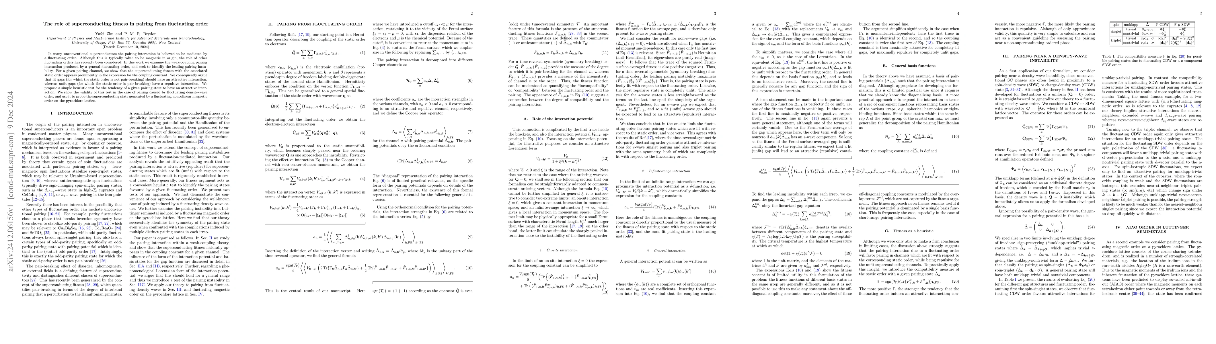 Thumbnail for The role of superconducting fitness in pairing from fluctuating order