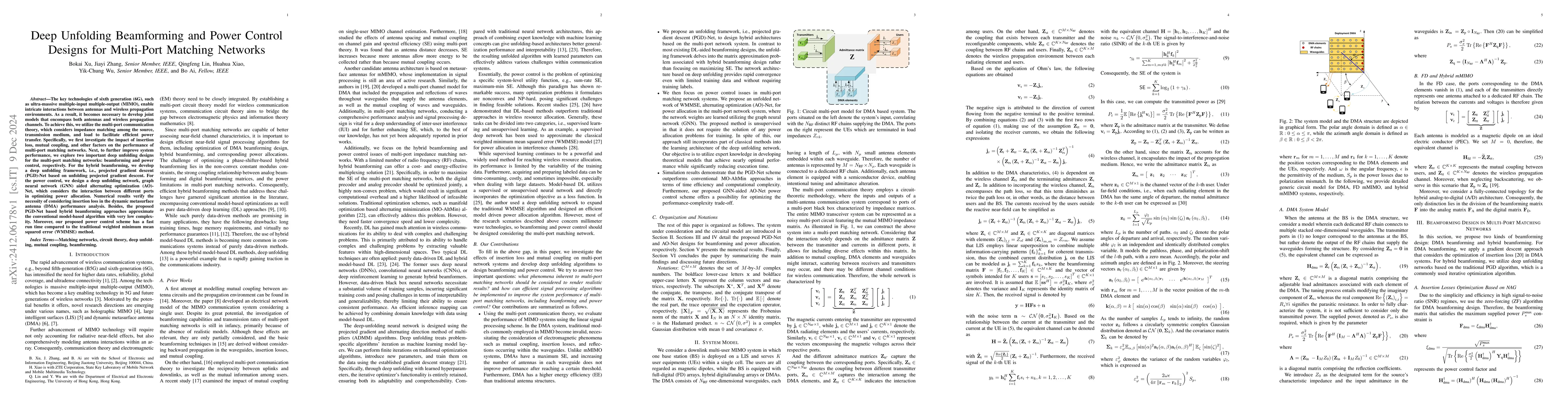 Thumbnail for Deep Unfolding Beamforming and Power Control Designs for Multi-Port
  Matching Networks