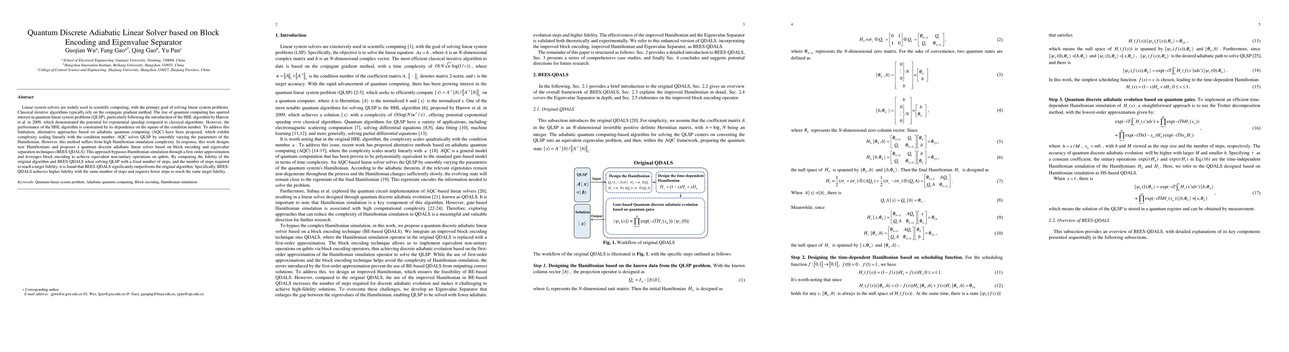 Thumbnail for Quantum Discrete Adiabatic Linear Solver based on Block Encoding and
  Eigenvalue Separator