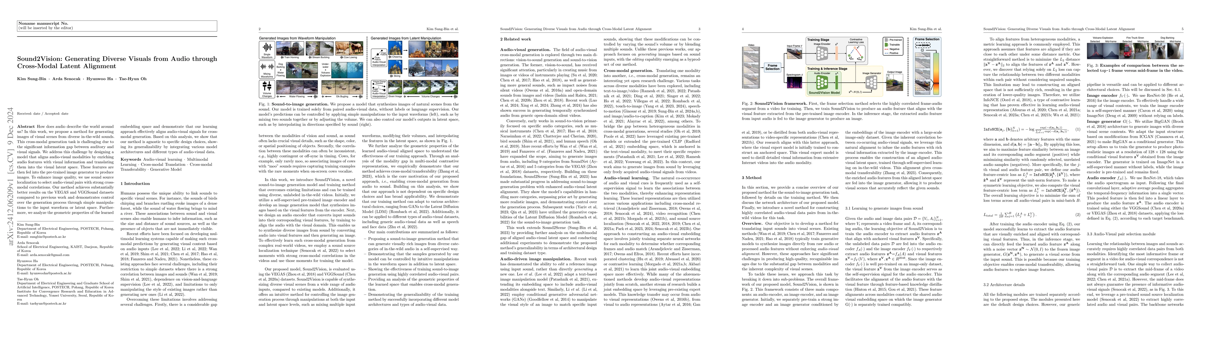 Thumbnail for Sound2Vision: Generating Diverse Visuals from Audio through Cross-Modal
  Latent Alignment