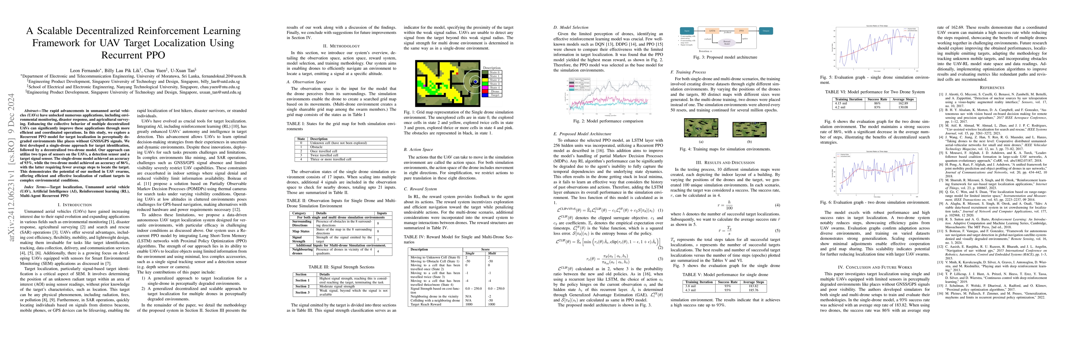 Thumbnail for A Scalable Decentralized Reinforcement Learning Framework for UAV Target
  Localization Using Recurrent PPO