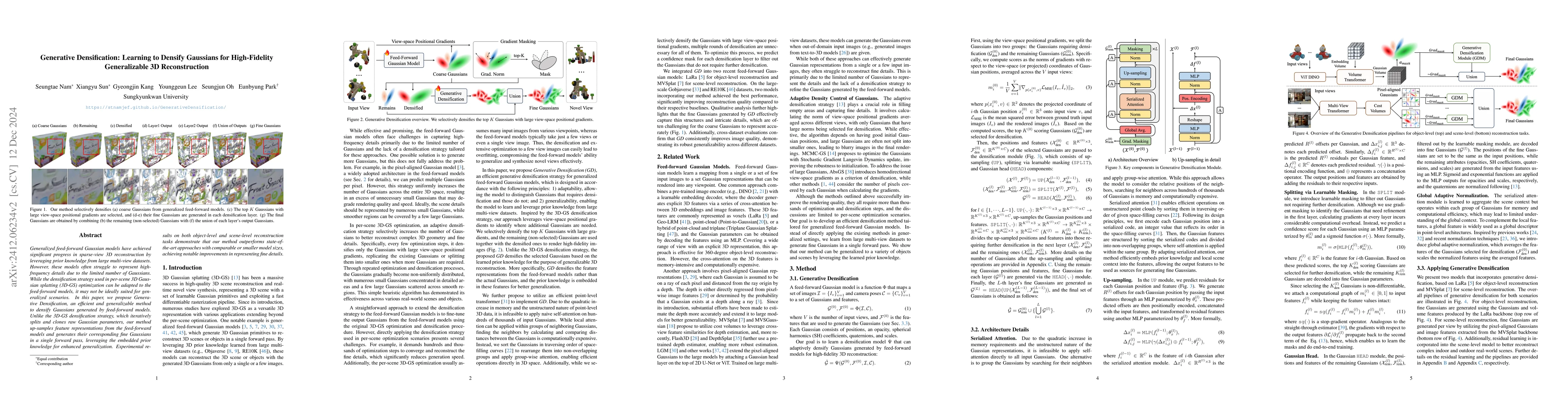 Thumbnail for Generative Densification: Learning to Densify Gaussians for
  High-Fidelity Generalizable 3D Reconstruction