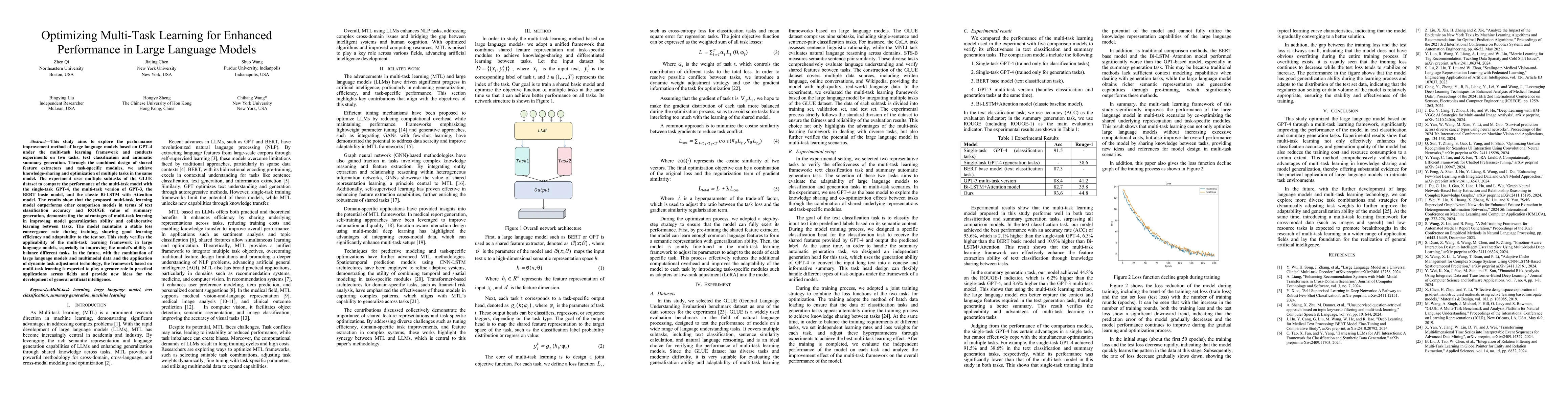 Thumbnail for Optimizing Multi-Task Learning for Enhanced Performance in Large
  Language Models