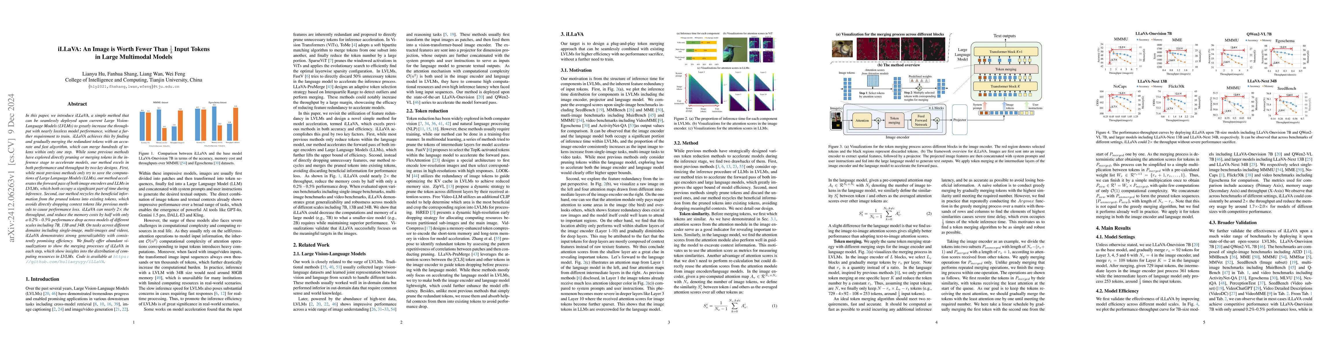 Thumbnail for iLLaVA: An Image is Worth Fewer Than 1/3 Input Tokens in Large
  Multimodal Models