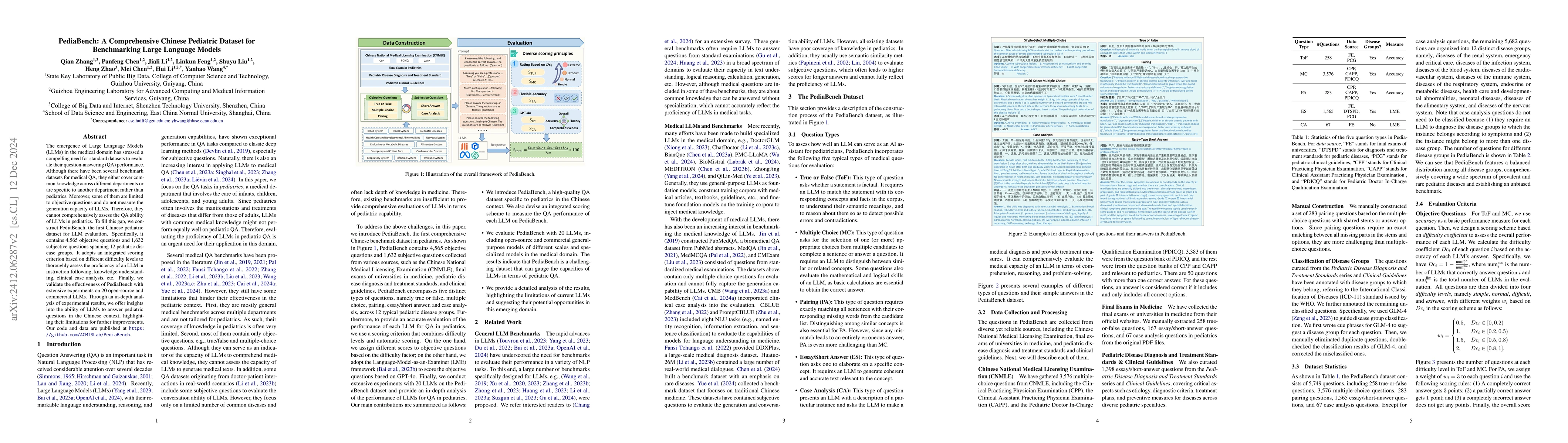 Thumbnail for PediaBench: A Comprehensive Chinese Pediatric Dataset for Benchmarking
  Large Language Models