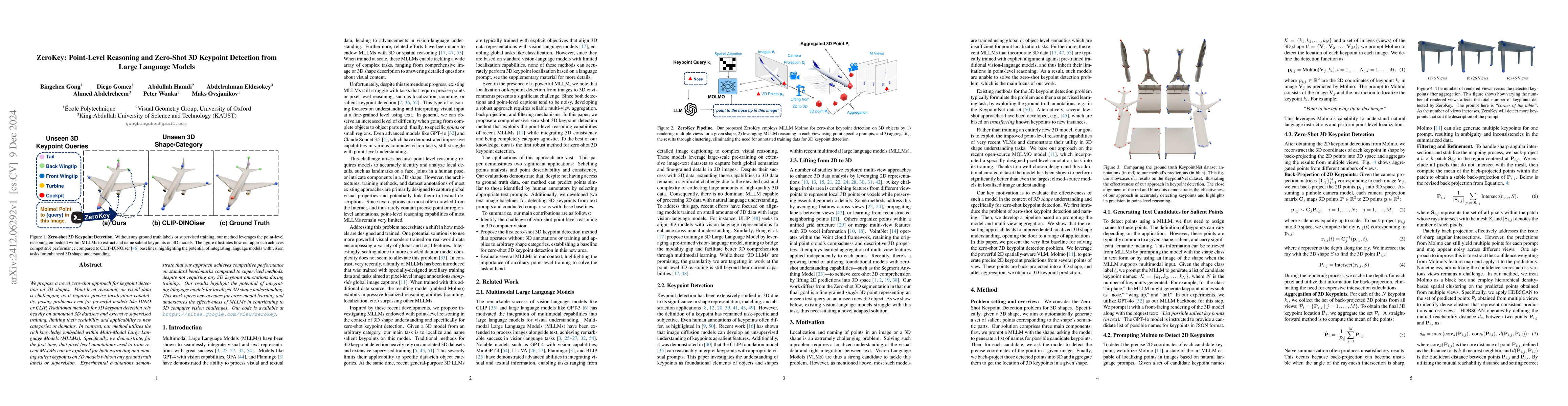 Thumbnail for ZeroKey: Point-Level Reasoning and Zero-Shot 3D Keypoint Detection from
  Large Language Models