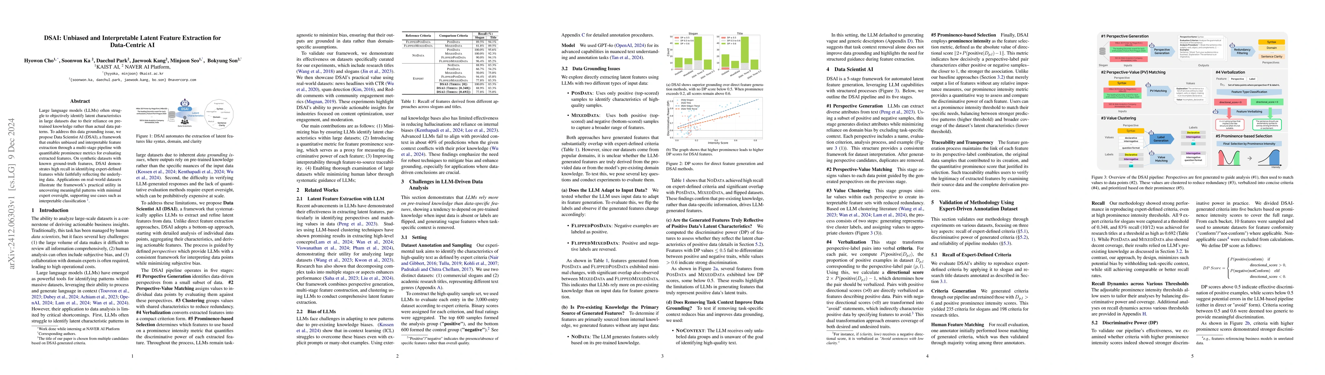 Thumbnail for DSAI: Unbiased and Interpretable Latent Feature Extraction for
  Data-Centric AI