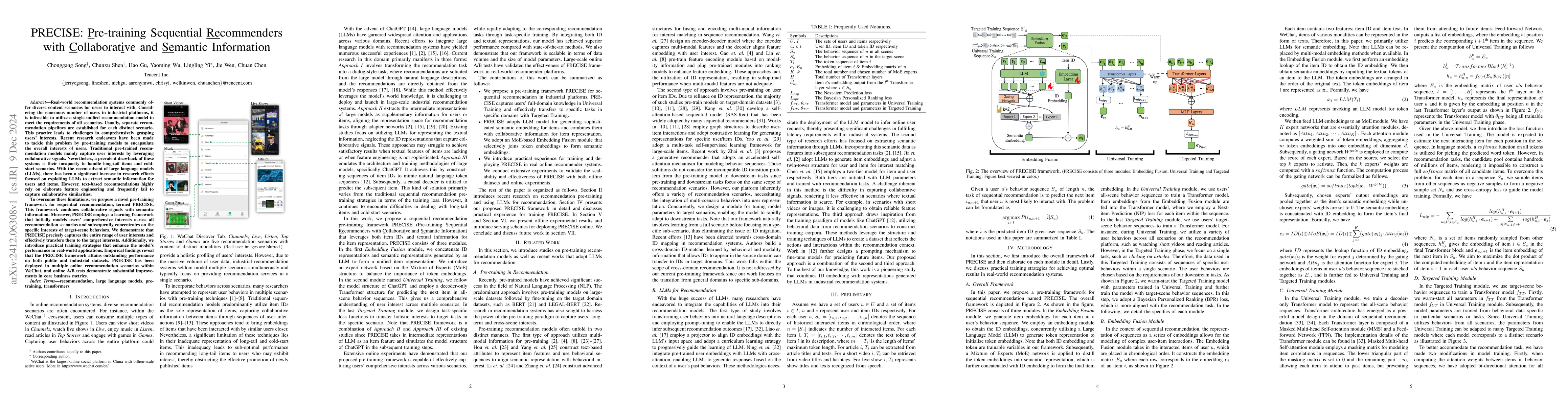 Thumbnail for PRECISE: Pre-training Sequential Recommenders with Collaborative and
  Semantic Information