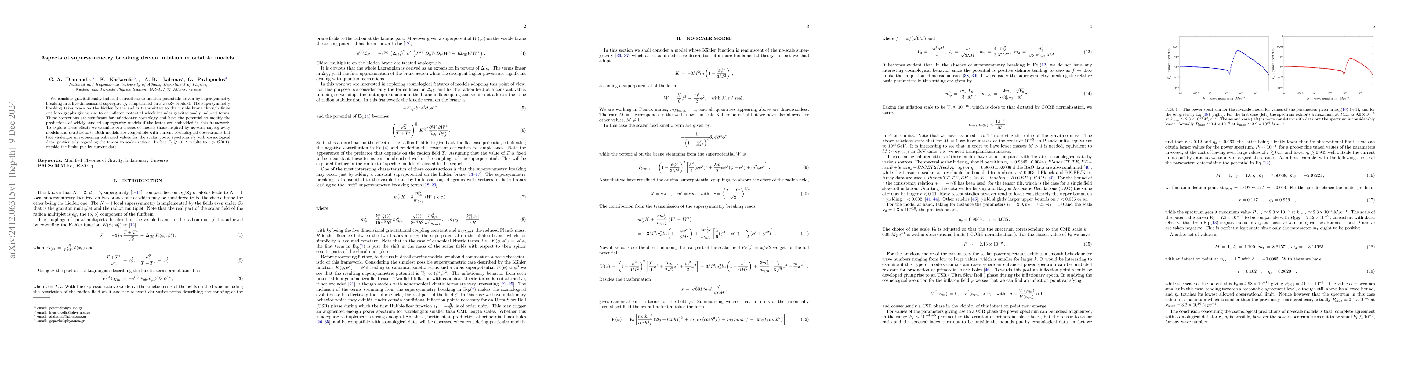 Thumbnail for Aspects of supersymmetry breaking driven inflation in orbifold models