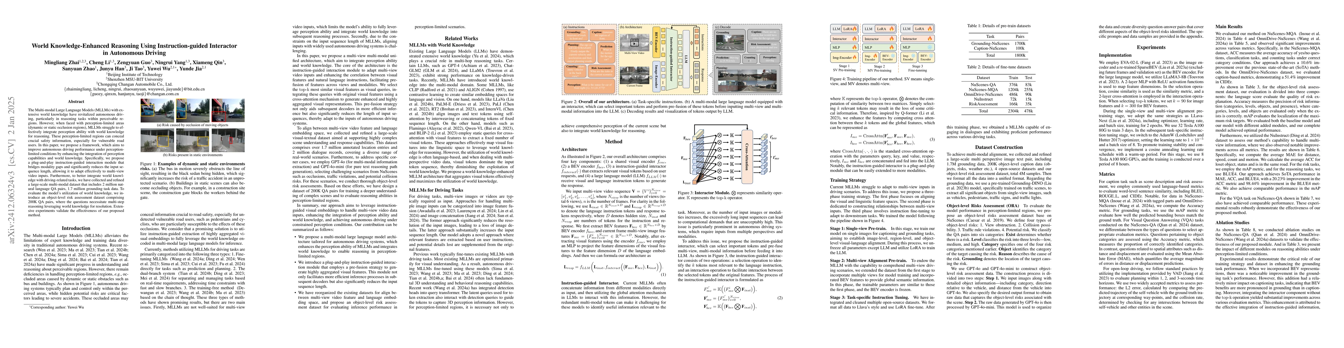 Thumbnail for World knowledge-enhanced Reasoning Using Instruction-guided Interactor
  in Autonomous Driving