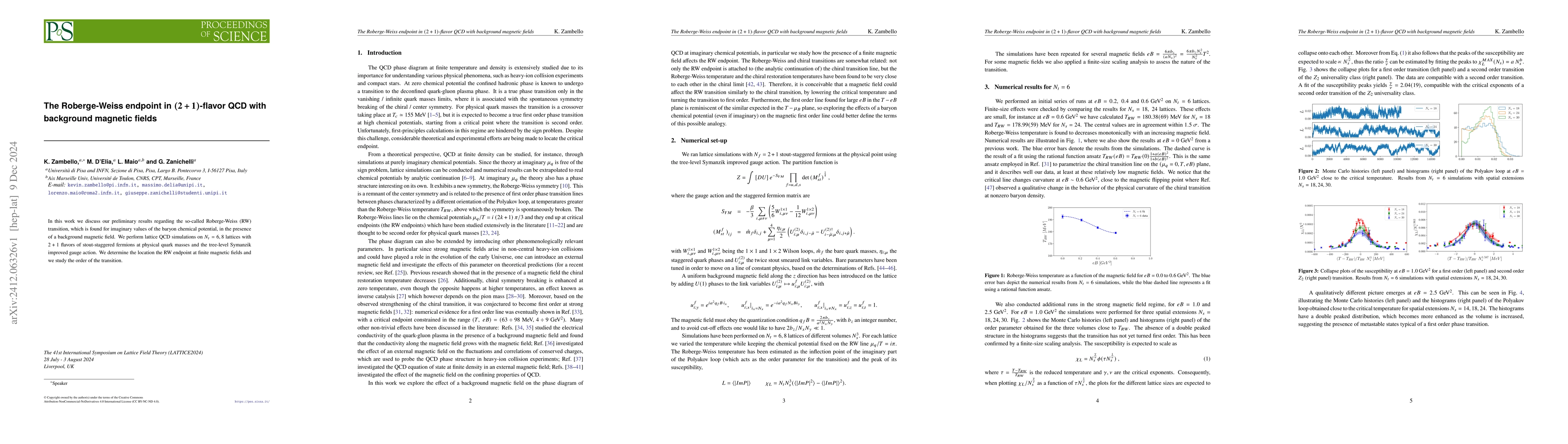 Thumbnail for The Roberge-Weiss endpoint in $(2+1)$-flavor QCD with background
  magnetic fields