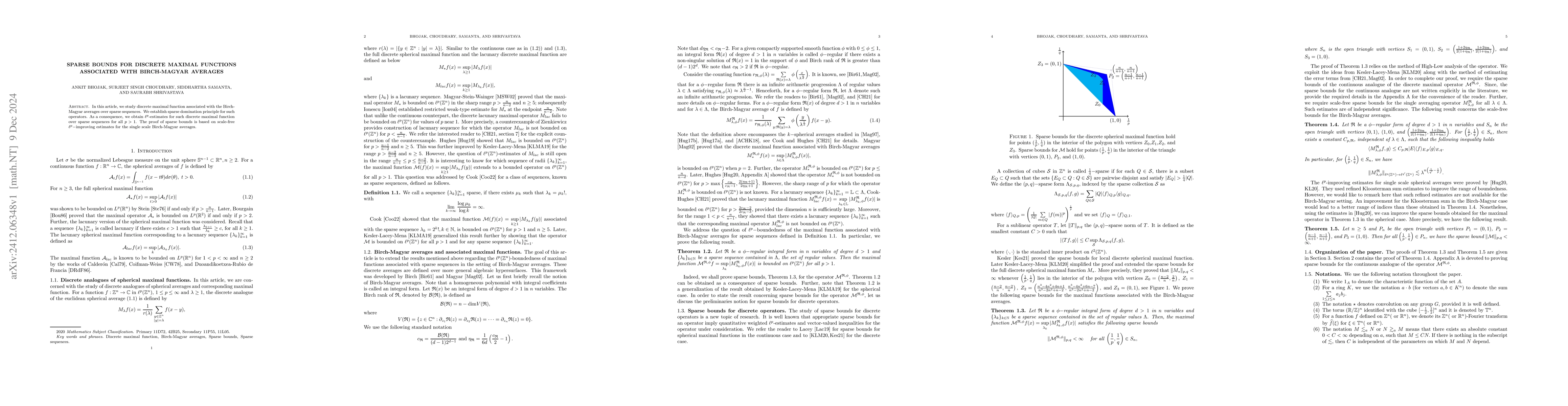Thumbnail for Sparse Bounds for Discrete Maximal Functions associated with
  Birch-Magyar averages