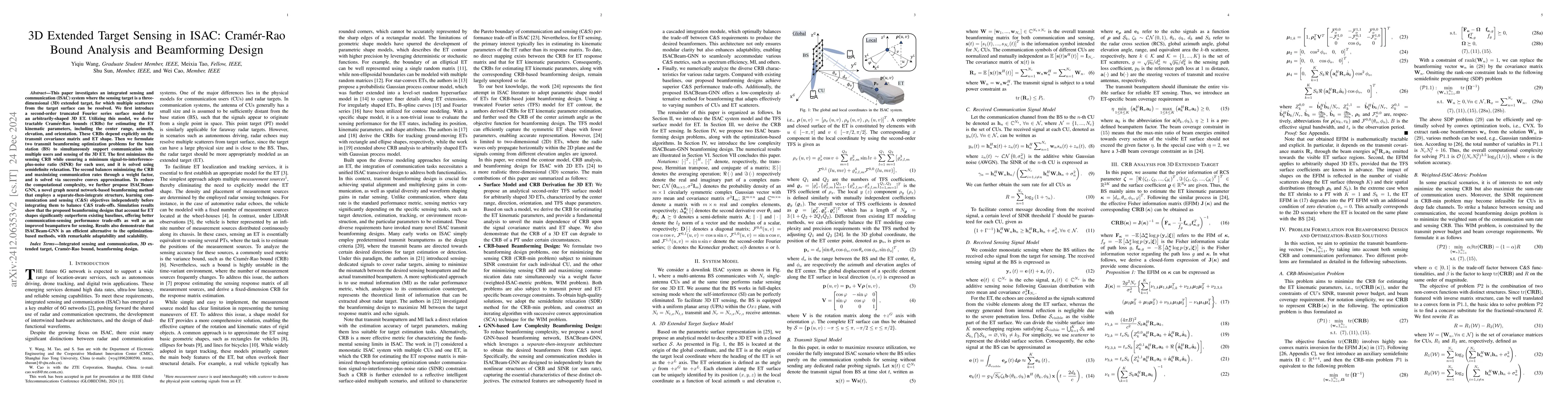 Thumbnail for Cramér-Rao Bound Analysis and Beamforming Design for 3D Extended
  Target in ISAC: From Optimization to Learning Approaches