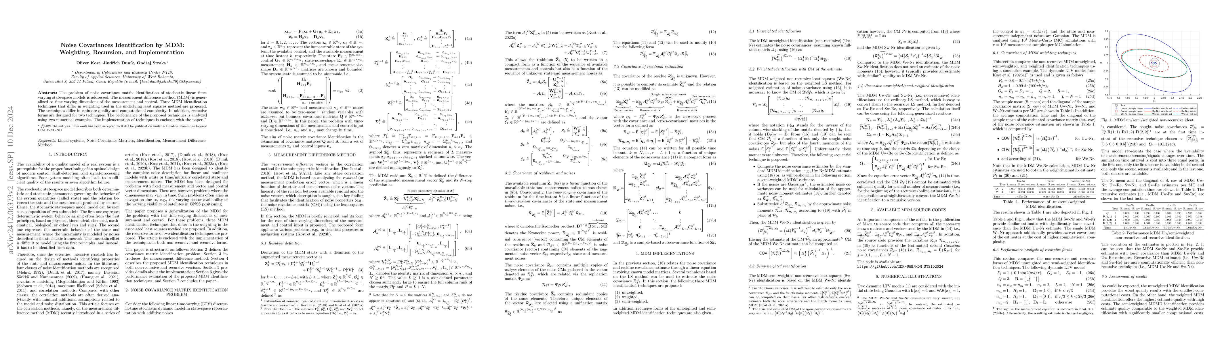 Thumbnail for Noise Covariances Identification by MDM: Weighting, Recursion, and
  Implementation