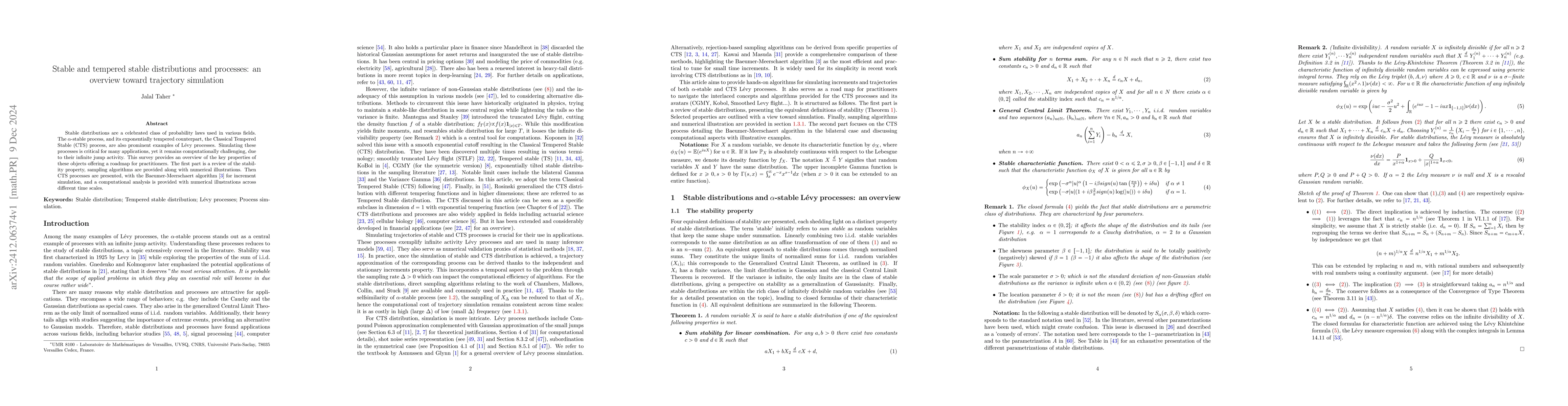Thumbnail for Stable and tempered stable distributions and processes: an overview
  toward trajectory simulation