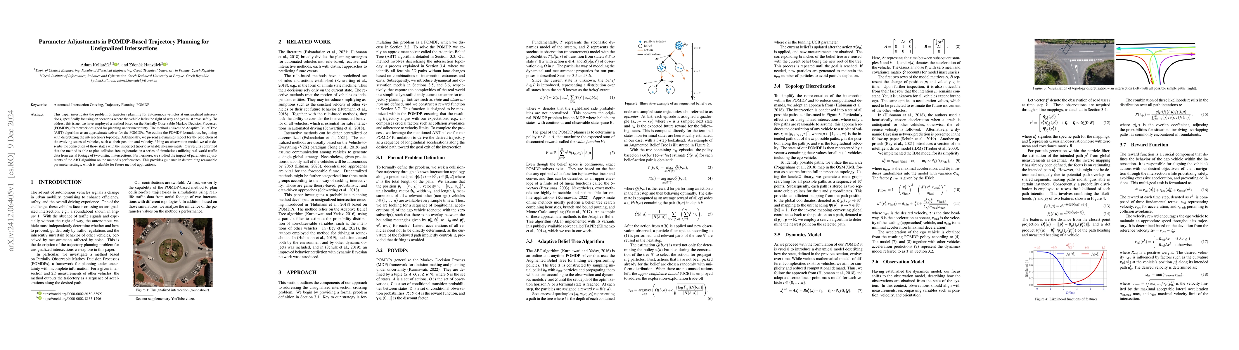 Thumbnail for Parameter Adjustments in POMDP-Based Trajectory Planning for
  Unsignalized Intersections