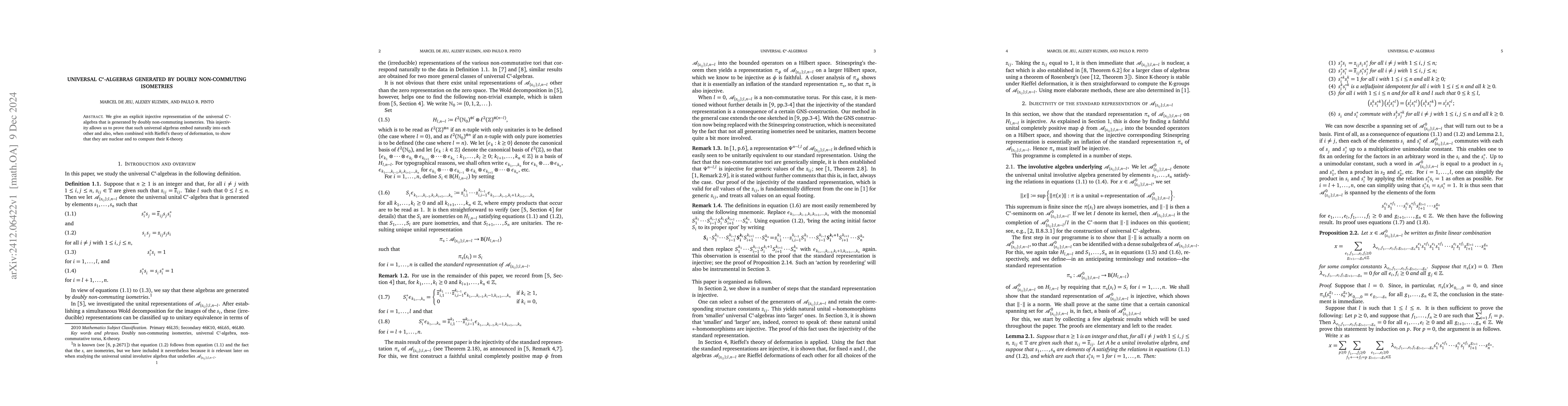 Thumbnail for Universal C*-algebras generated by doubly non-commuting isometries