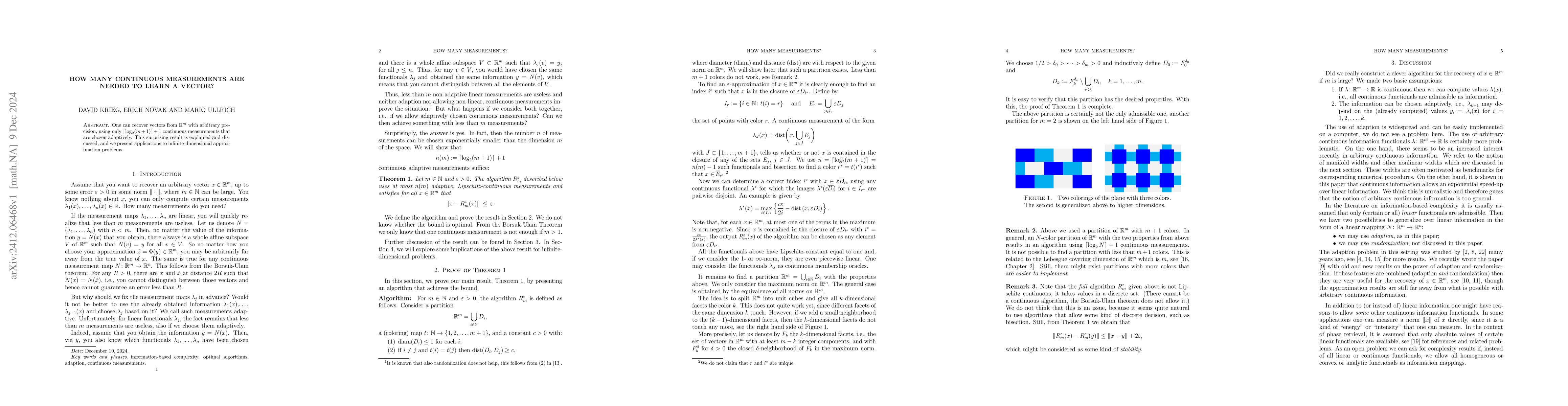 Thumbnail for How many continuous measurements are needed to learn a vector?