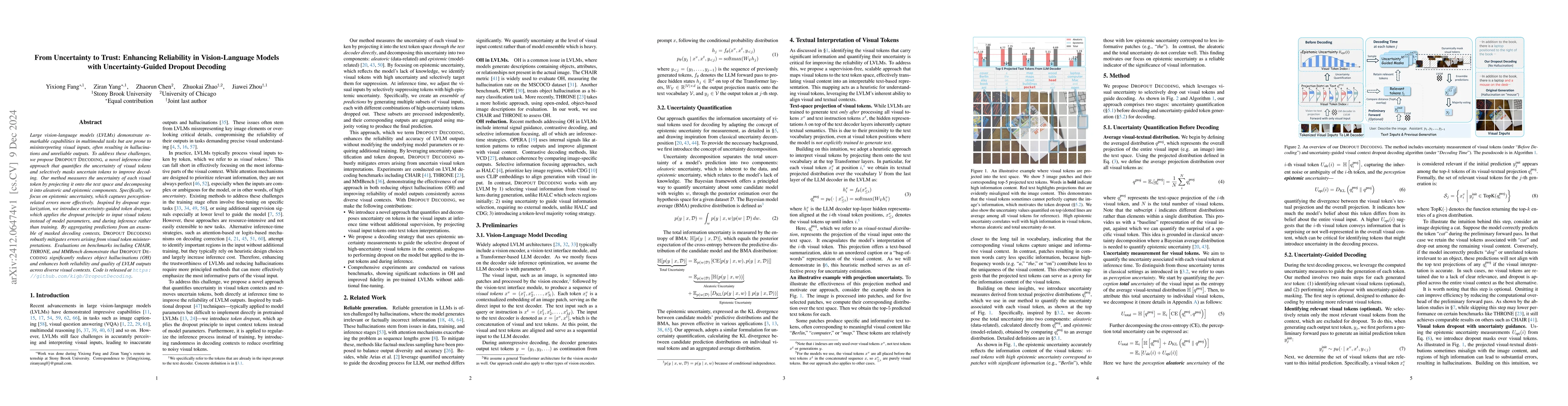 Thumbnail for From Uncertainty to Trust: Enhancing Reliability in Vision-Language
  Models with Uncertainty-Guided Dropout Decoding