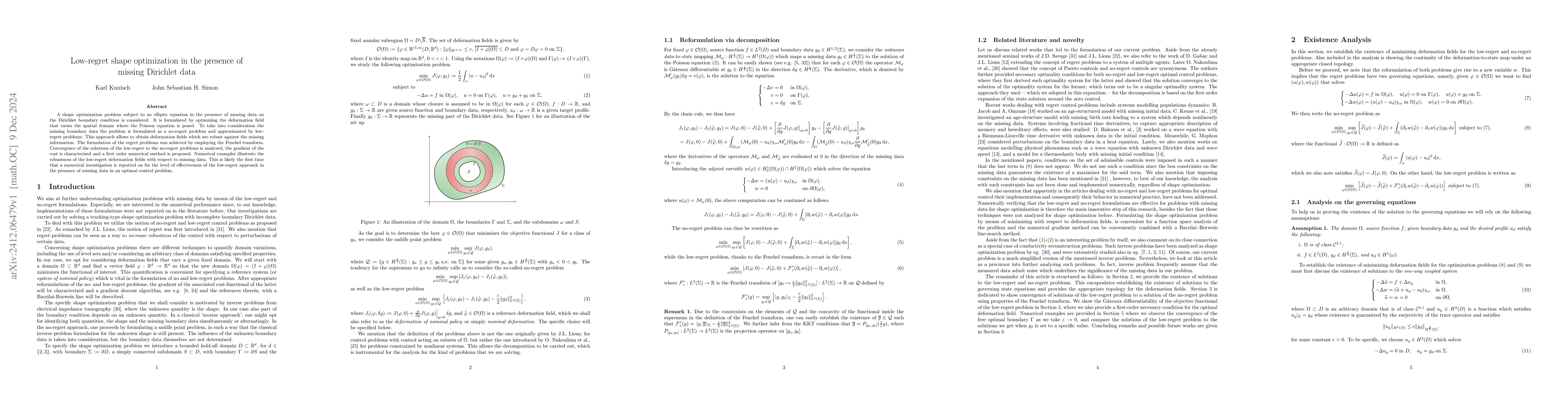 Thumbnail for Low-regret shape optimization in the presence of missing Dirichlet data