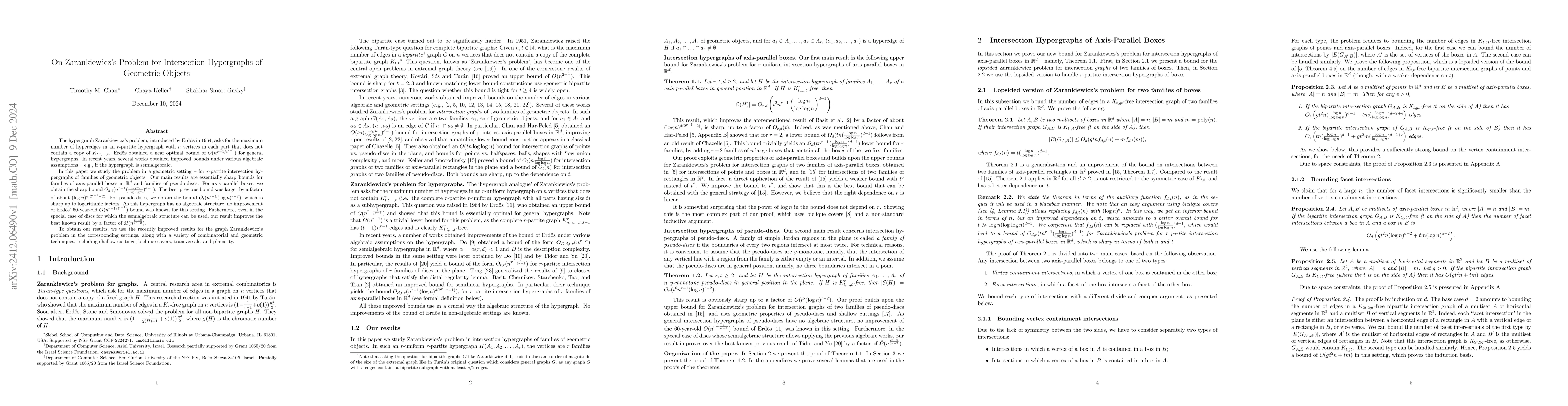 Thumbnail for On Zarankiewicz's Problem for Intersection Hypergraphs of Geometric
  Objects