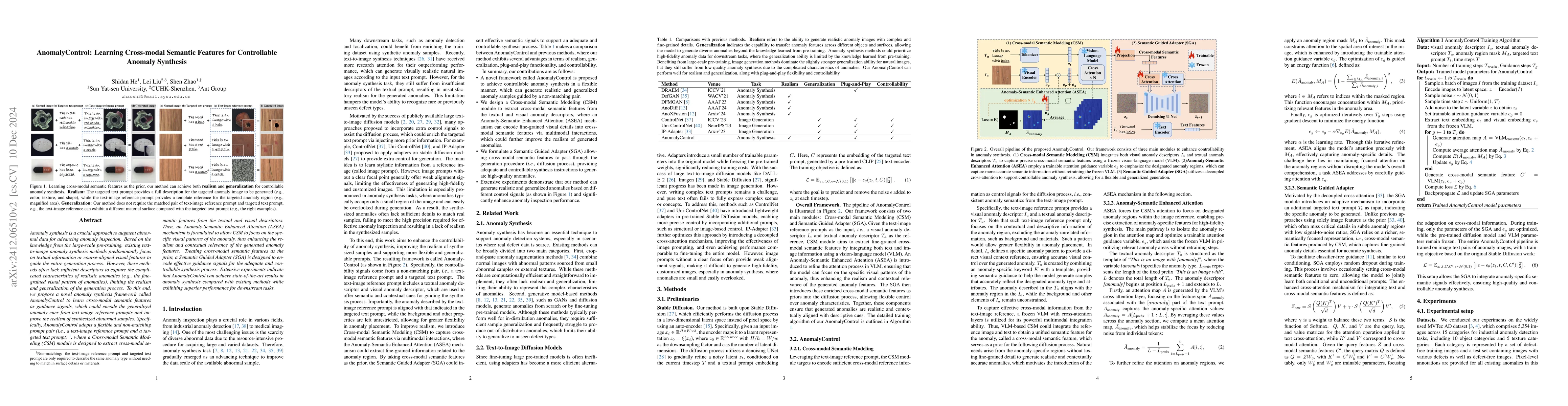 Thumbnail for AnomalyControl: Learning Cross-modal Semantic Features for Controllable
  Anomaly Synthesis