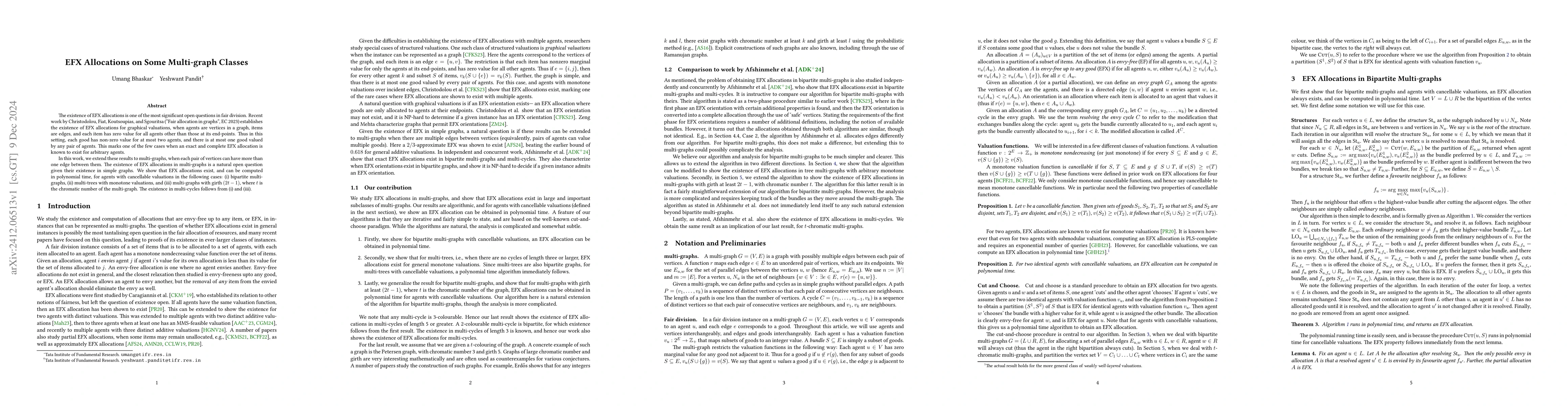 Thumbnail for EFX Allocations on Some Multi-graph Classes