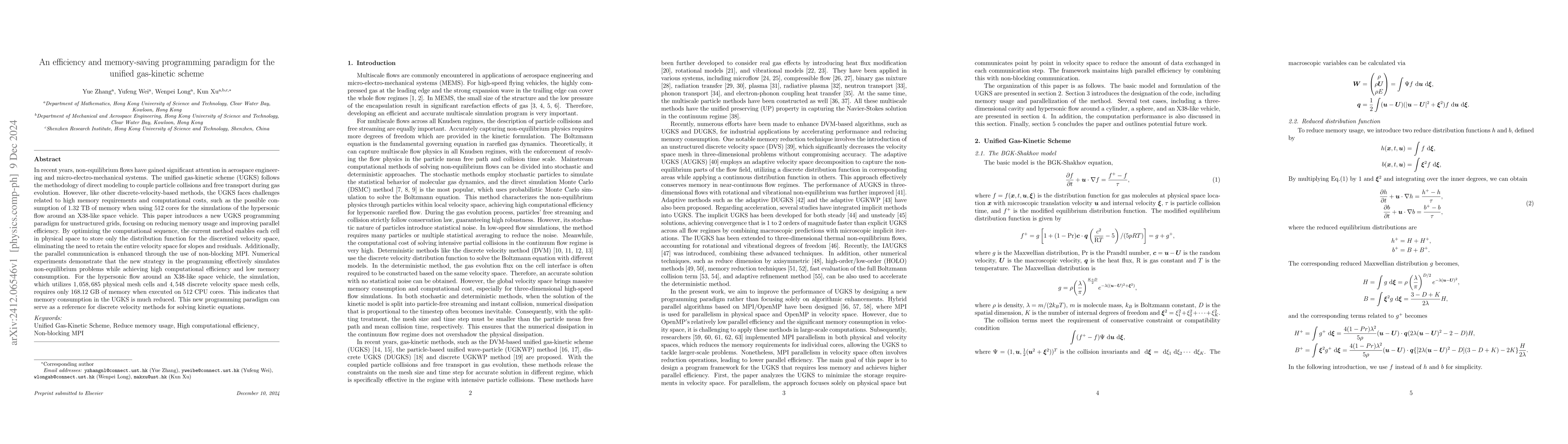 Thumbnail for An efficiency and memory-saving programming paradigm for the unified
  gas-kinetic scheme